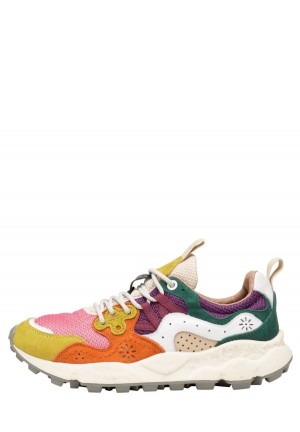 Flower Mountain Yamano 3 Sneakers Dames Fuchsie Geel | VAS338SV