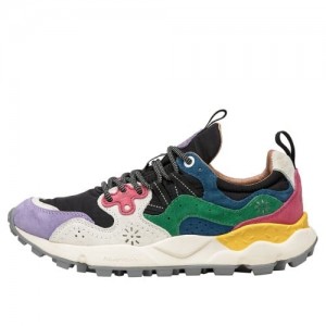 Flower Mountain Yamano 3 Sneakers Dames Paars Zwart Wit | WVH4225DP