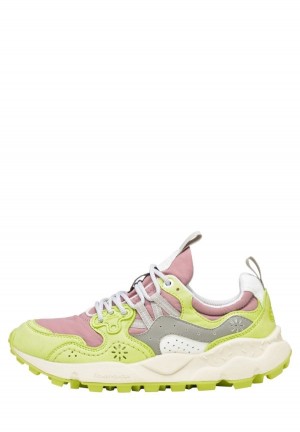 Flower Mountain Yamano 3 Sneakers Dames Lichtgroen Paars | VLE5474BW