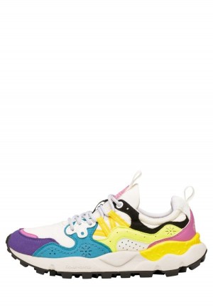 Flower Mountain Yamano 3 Uni Sneakers Dames Wit Blauw Geel | AYS5523GK