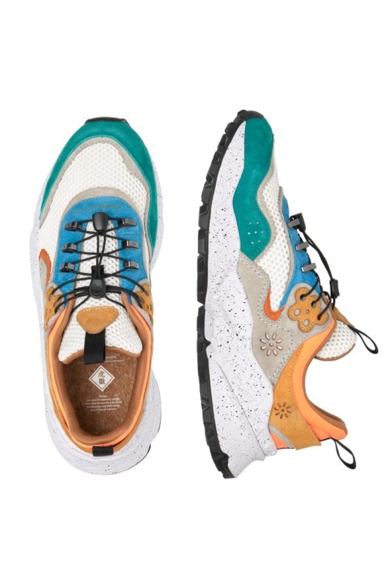 Flower Mountain Kotetsu Hooks Sneakers Heren Wit Groen | DZQ6710HJ