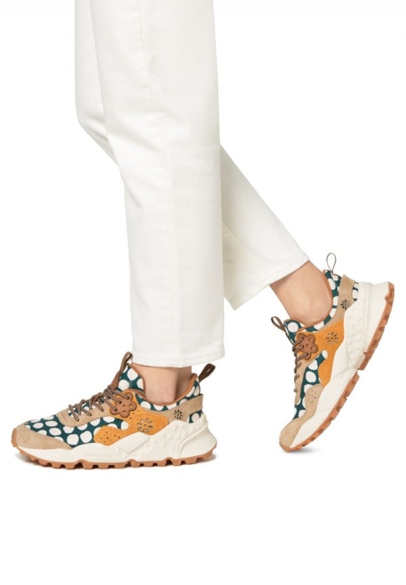 Flower Mountain Kotetsu Sneakers Dames Beige Groen | HCG198EP