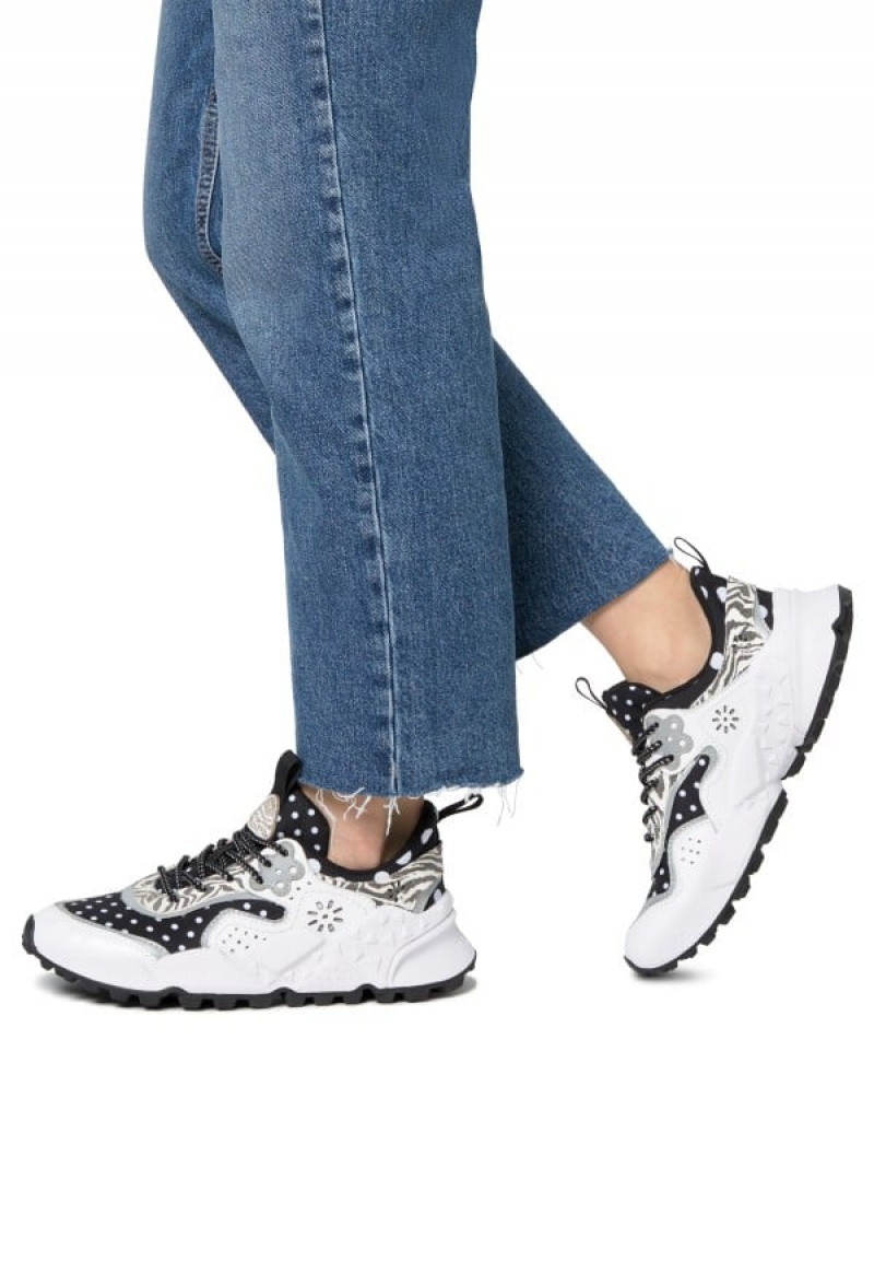 Flower Mountain Kotetsu Sneakers Dames Zwart Wit | UTO3847JX