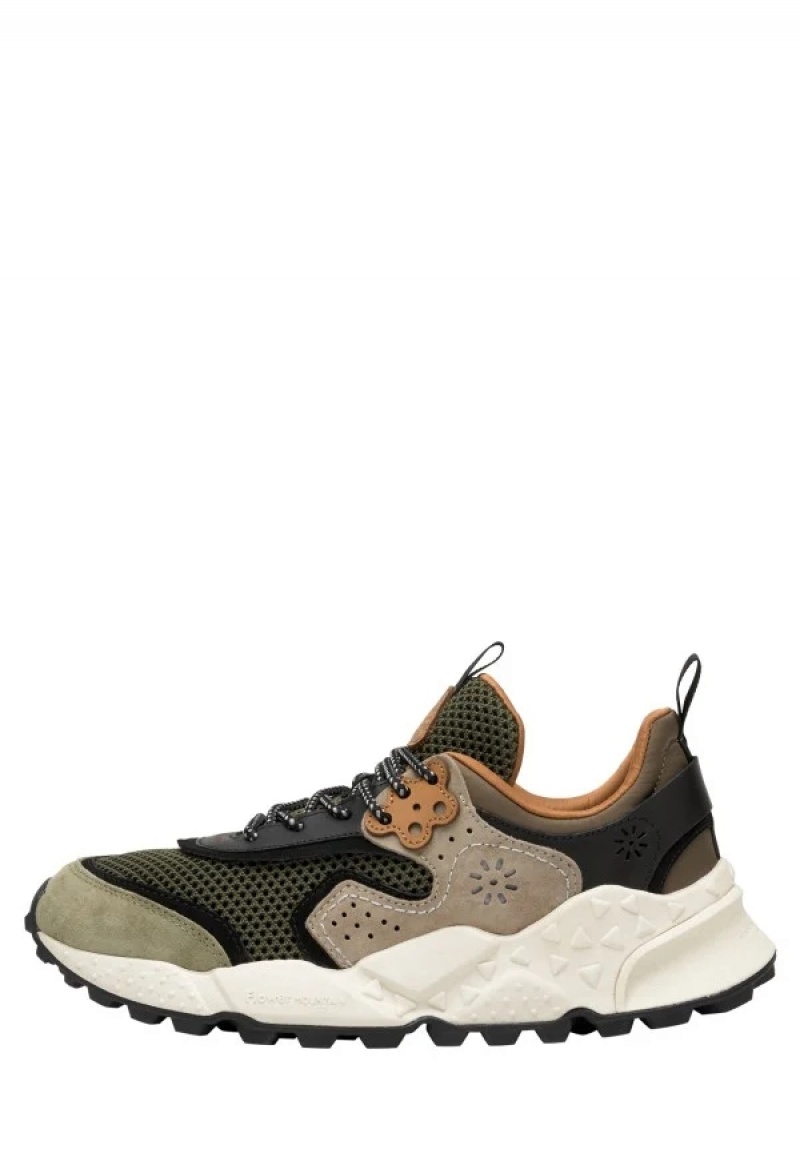 Flower Mountain Kotetsu Sneakers Heren Groen Beige | UKG9377UC