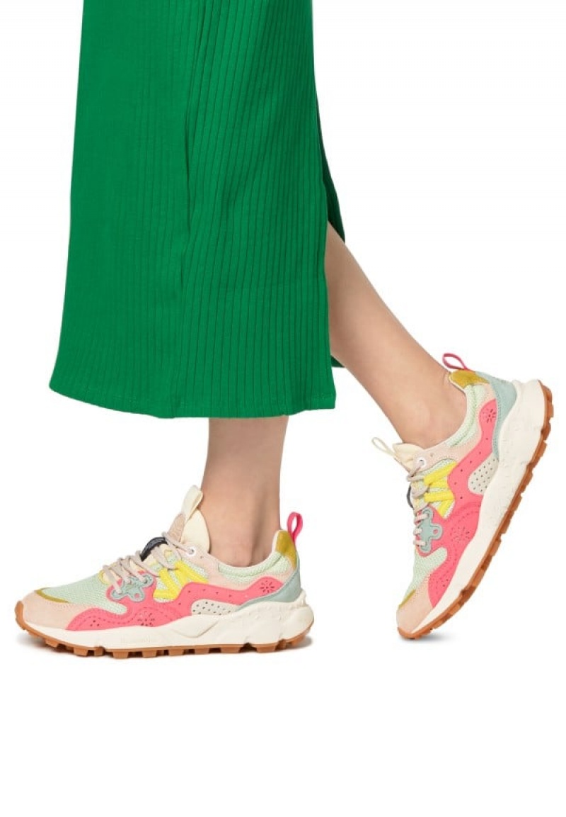 Flower Mountain Yamano 3 Sneakers Dames Roze Turquoise | UVP461XM