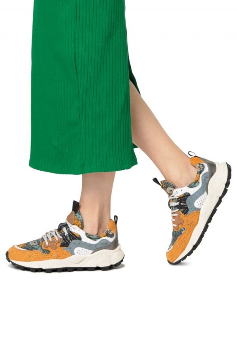 Flower Mountain Yamano 3 Sneakers Dames Oranje Lichtblauw | THX1895PJ