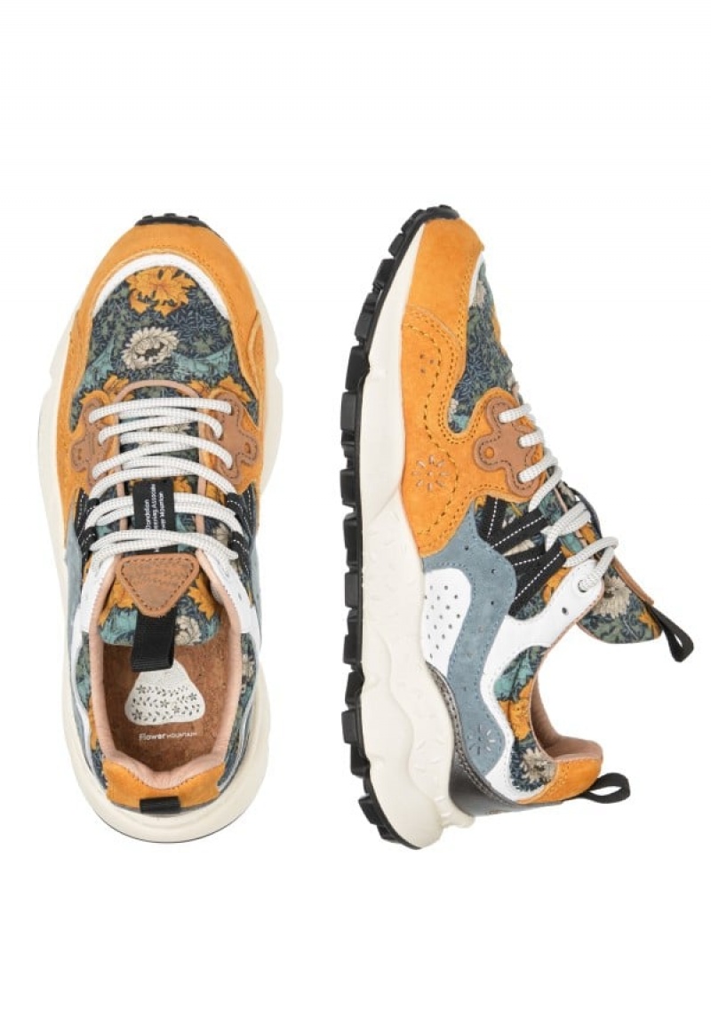 Flower Mountain Yamano 3 Sneakers Dames Oranje Lichtblauw | THX1895PJ