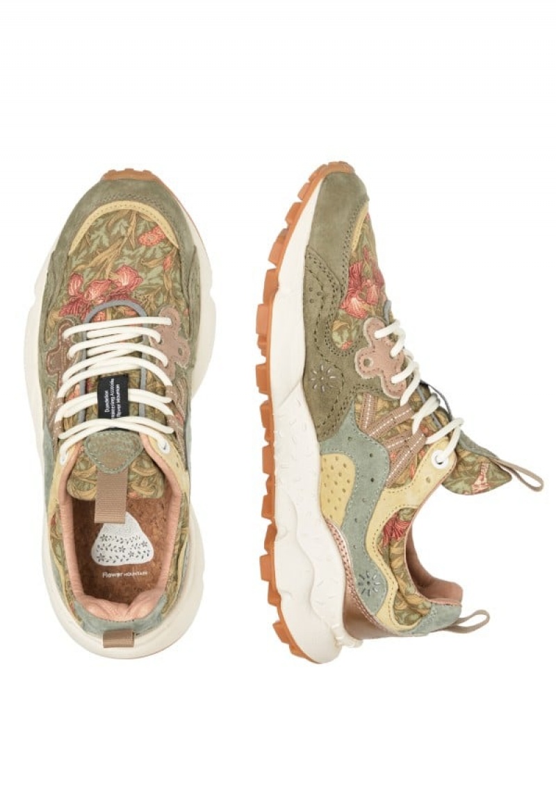 Flower Mountain Yamano 3 Sneakers Dames Groen Beige | MKE736XV