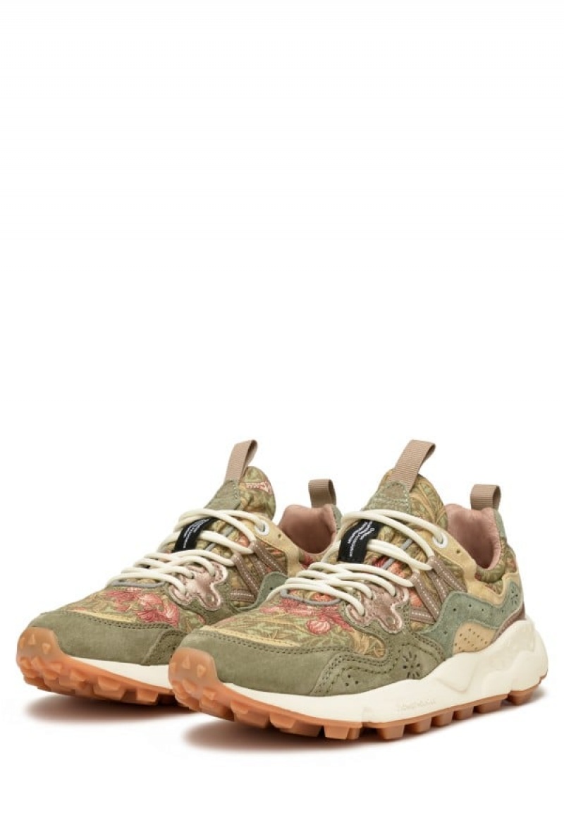 Flower Mountain Yamano 3 Sneakers Dames Groen Beige | MKE736XV