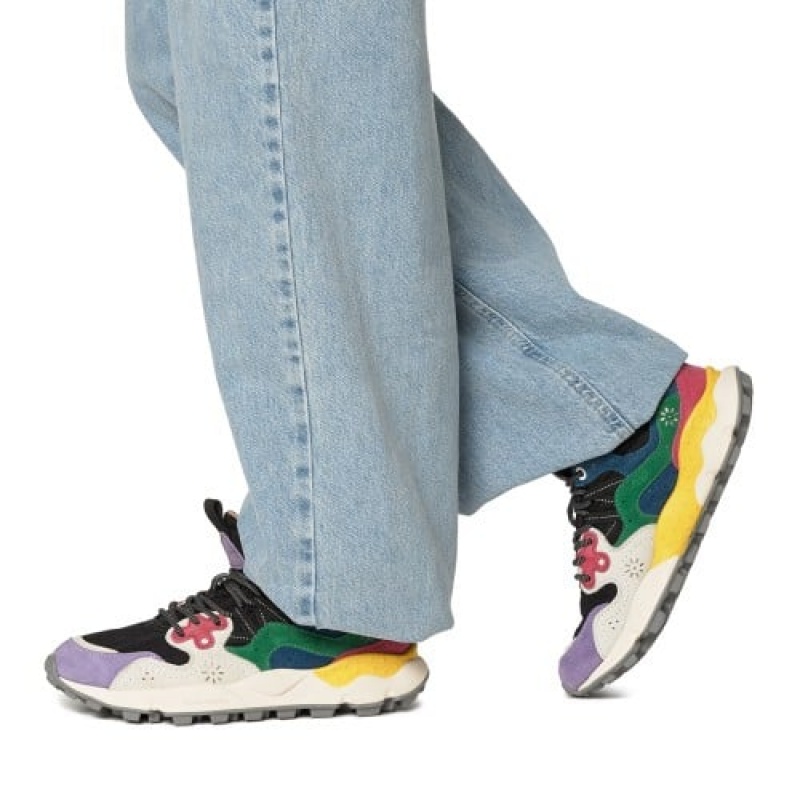 Flower Mountain Yamano 3 Sneakers Dames Paars Zwart Wit | WVH4225DP