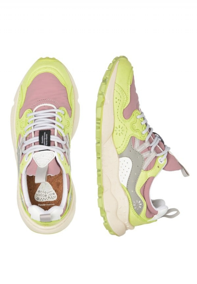 Flower Mountain Yamano 3 Sneakers Dames Lichtgroen Paars | VLE5474BW