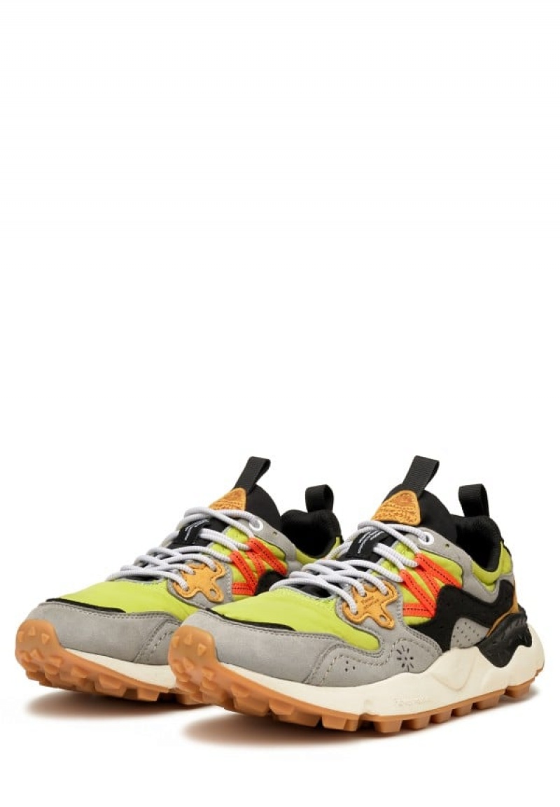 Flower Mountain Yamano 3 Sneakers Heren Grijs Groen | HQS956NB