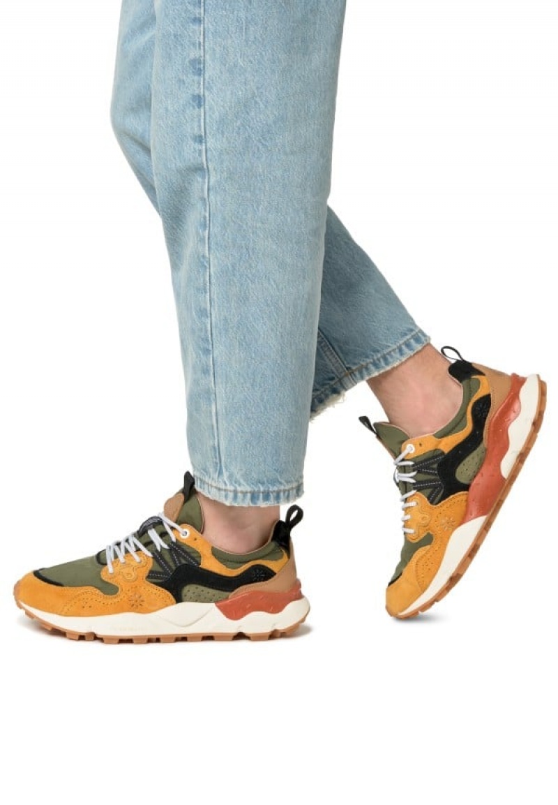 Flower Mountain Yamano 3 Sneakers Heren Oranje Groen | CVZ72BQ