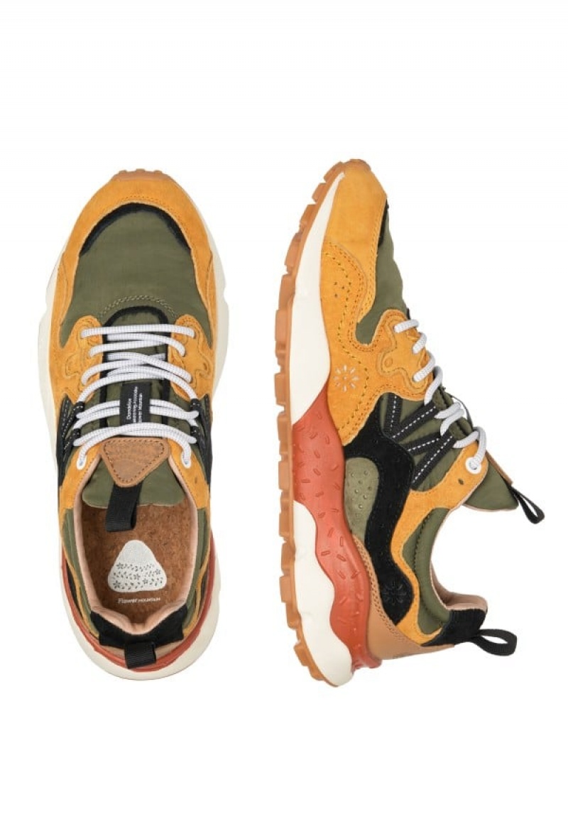 Flower Mountain Yamano 3 Sneakers Heren Oranje Groen | CVZ72BQ