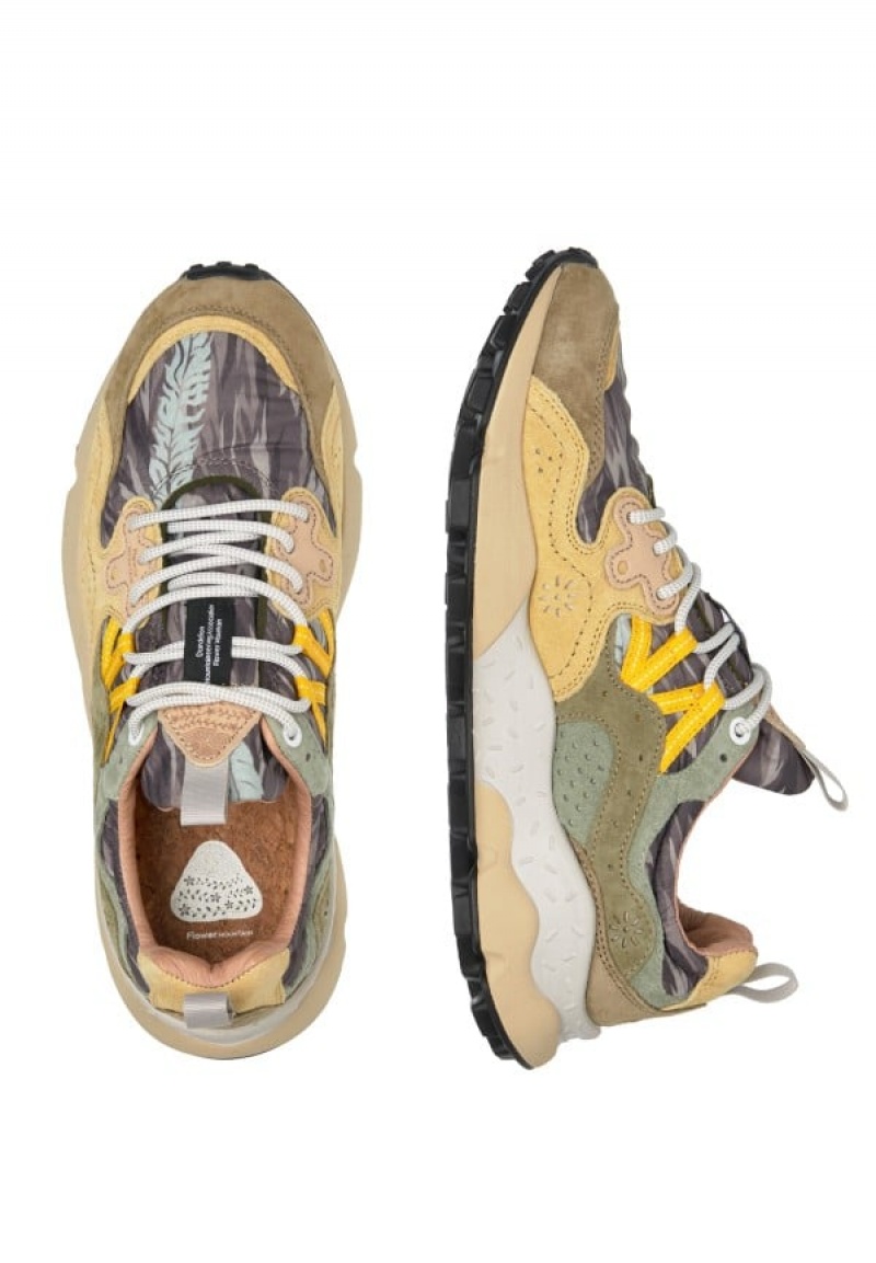 Flower Mountain Yamano 3 Sneakers Heren Groen Beige | FEY2127VJ