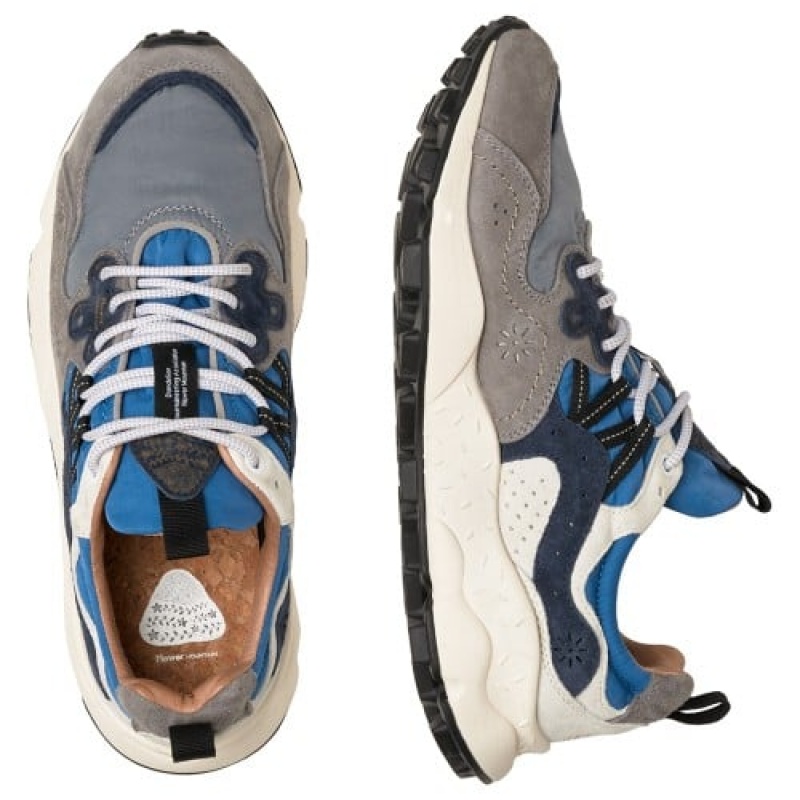 Flower Mountain Yamano 3 Sneakers Heren Grijs Donkerblauw Blauw | XFW3162GJ