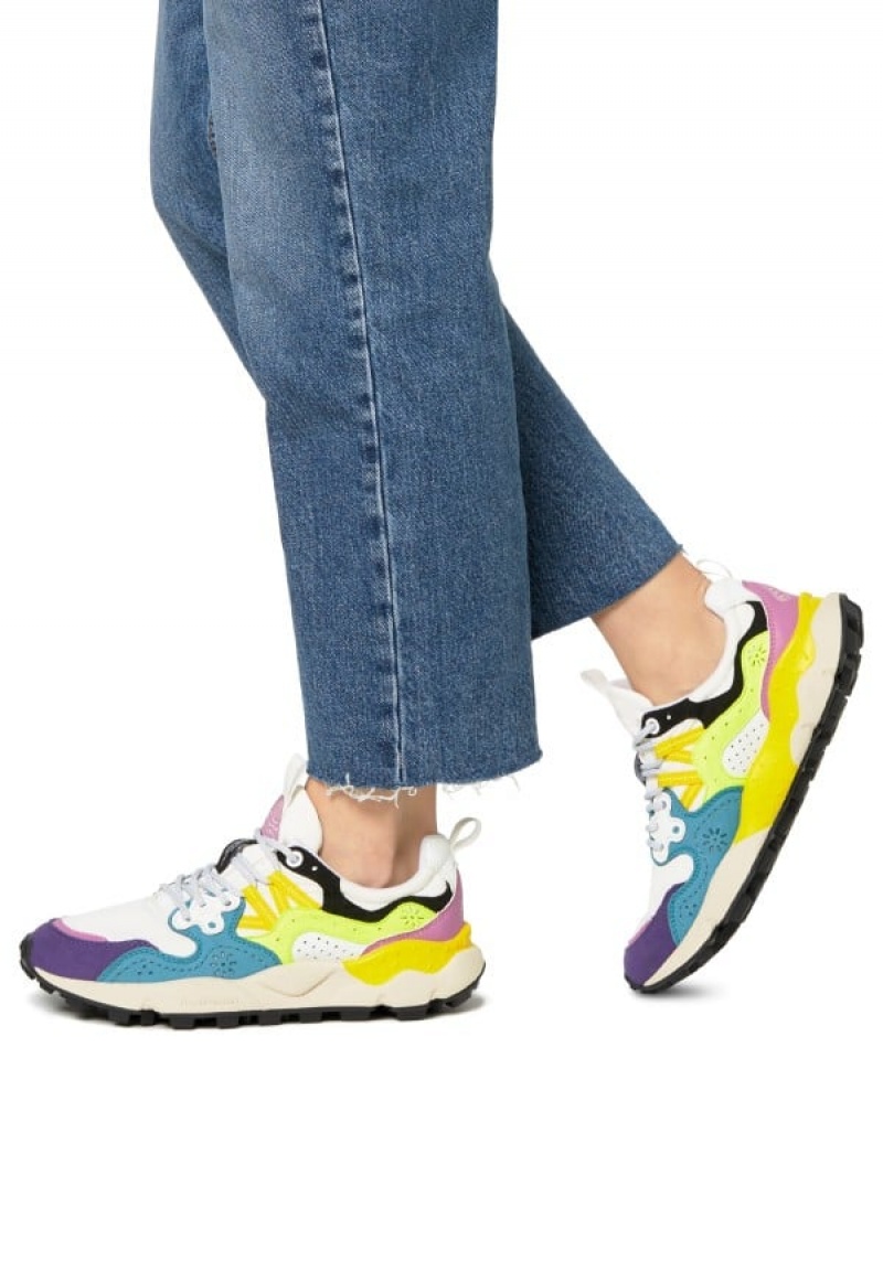 Flower Mountain Yamano 3 Uni Sneakers Heren Wit Blauw Geel | XMU243YW