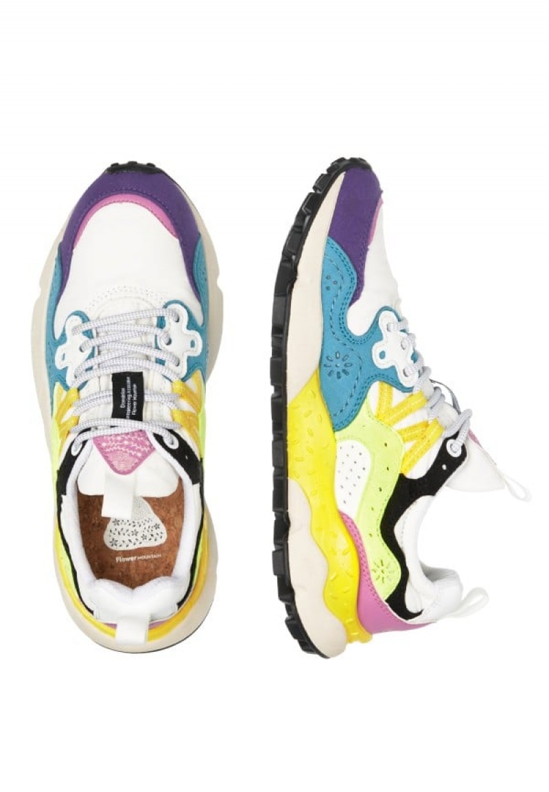 Flower Mountain Yamano 3 Uni Sneakers Heren Wit Blauw Geel | XMU243YW