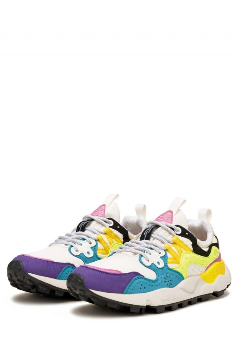 Flower Mountain Yamano 3 Uni Sneakers Heren Wit Blauw Geel | XMU243YW