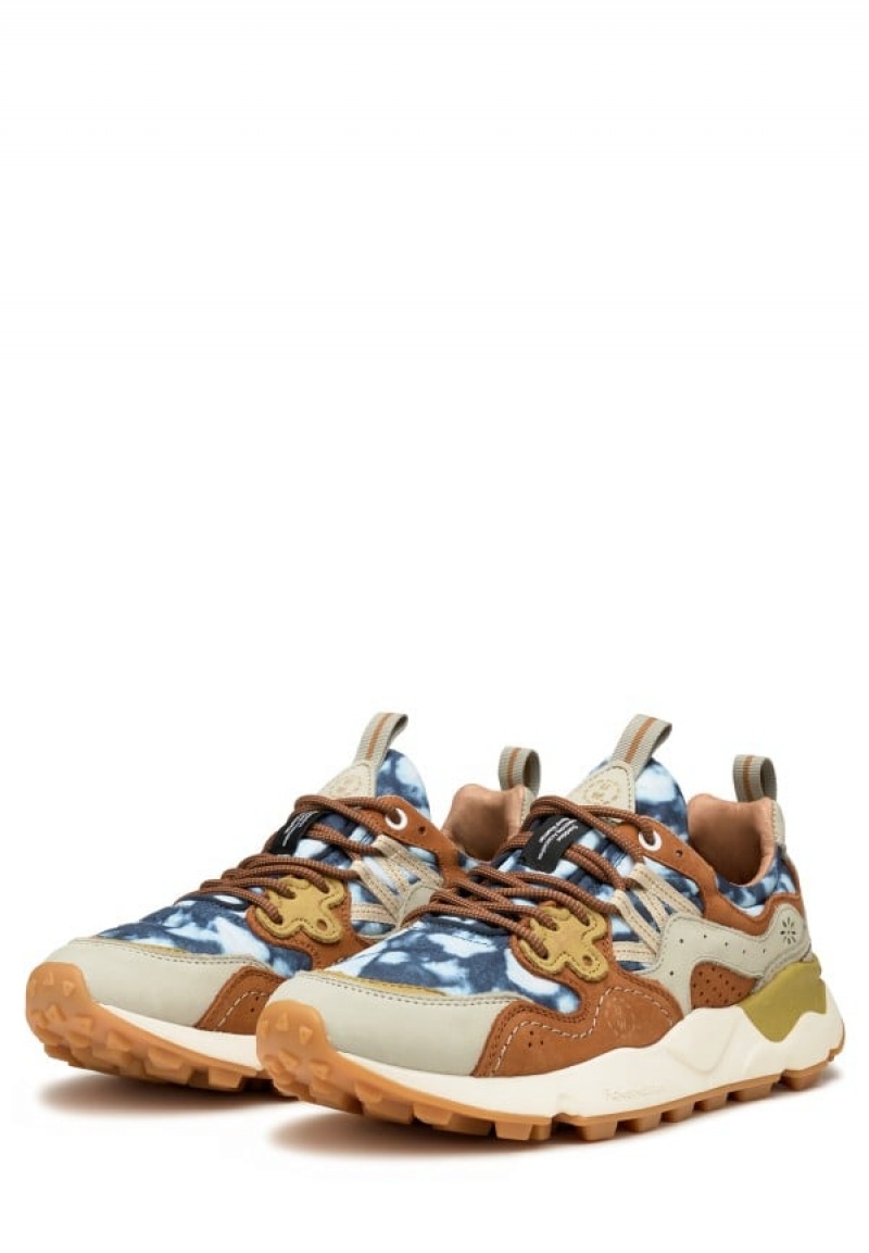 Flower Mountain Yamano 3 Uni Uw Sneakers Heren Blauw Bruin | HZW1717XI